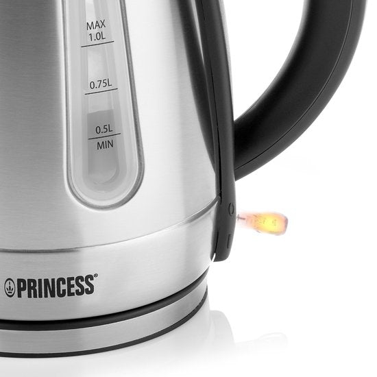 Princess Waterkoker 236023 – 1 Liter – 360° draaibaar - 2200W – RVS
