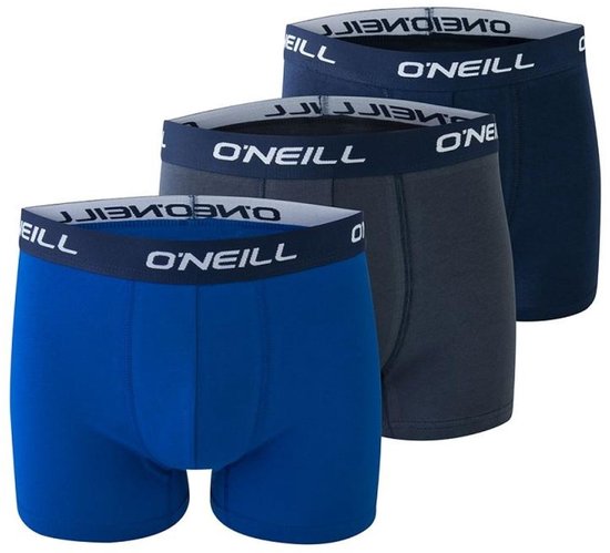 O'Neill Heren Boxershorts Trunks 900003 Effen Grijs/Zwart 3-Pack - Maat S
