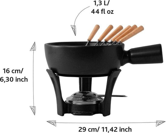 Boska Fondueset Nero - Kaasfondueset - Zwart - 1,3 L - Voor 875 gram Kaasfondue