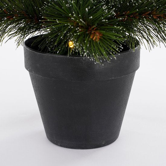 Black Box Trees Glendon Kunstkerstboom in Pot met 30 LED lampjes - H90 x Ø51cm - Groen