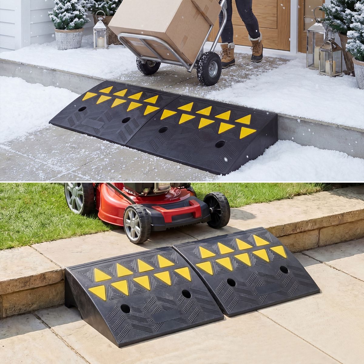 Coast Drempeloprijplaat Set van 2 - 15 ton draagkracht - antislip - zwart/geel - 48 x 33 x 13 cm