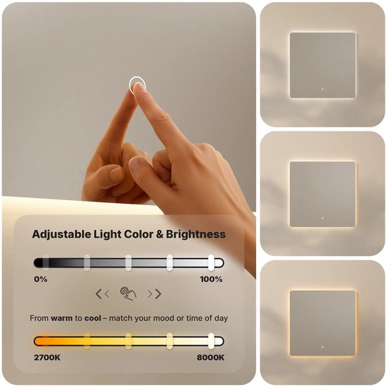 Mirlux Badkamerspiegel met LED Verlichting & Verwarming – Wandspiegel Vierkant – Anti Condens Douchespiegel - Frameloos - 80x80cm