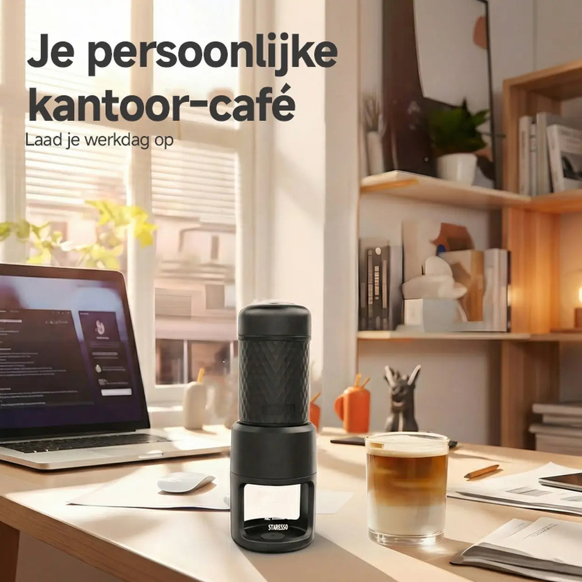 STARESSO draagbare handmatige espressomachine - capsules en gemalen koffie