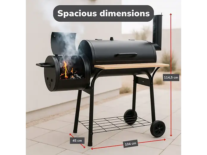 Alpina MEIJ14180/00132 Barbecue - Grilloppervlak 118 cm - 62 x 118 x 114,5 cm - Zwart