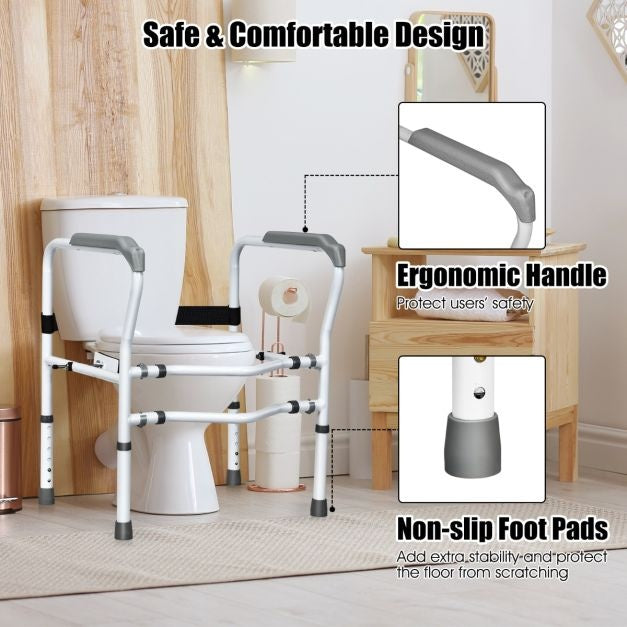 Coast Opstahulp Toilet - in Hoogte Verstelbaar - WC-Steunhulp met Armleuningen - Zonder Boren - Antislip - WC-Handgreep - 48 x 65 x 84 cm
