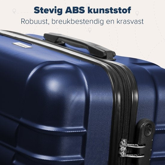 TRVLMORE Koffer - Handbagage - Cijferslot - 54x36x20cm - 38L - Donkerblauw