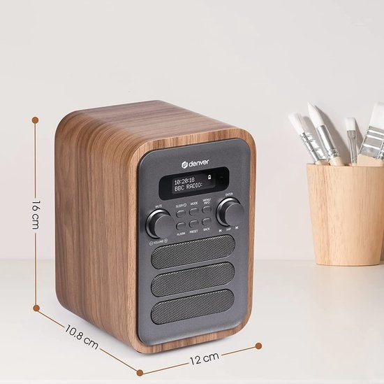 Denver DAB Radio - Retro Radio - Bluetooth - DAB+/ FM Radio - DAB48G