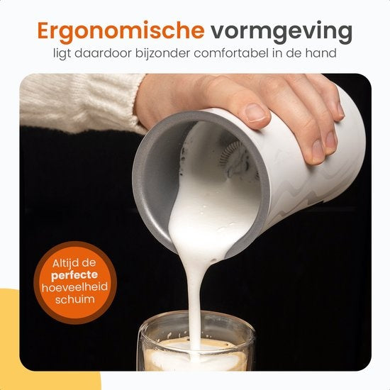 Goliving Melkopschuimer Elektrisch 4-in-1 Voor Opschuimen en Verwarmen Non-stick coating 240 ml Wit