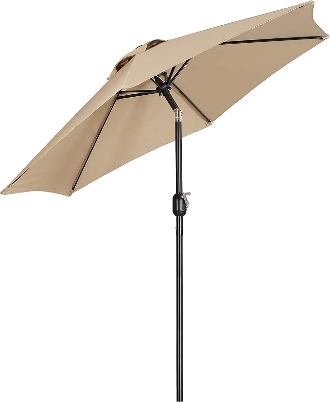 Yaheetech Parasol Ø230 cm - Waterafstotend - Kantelbare Tuinparasol met Slingermechanisme