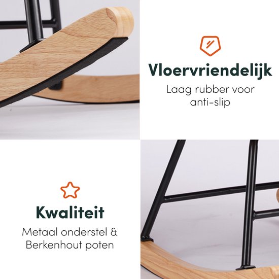 SITTT Schommelstoel - Relaxstoel babykamer - Fauteuil - Voedingsstoel - Licht Grijs