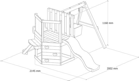 AXI Timo Mini Speeltoestel met Babyschommel, Klimwand en Krijtbord – Rode Glijbaan – FSC hout – Klein speeltoestel voor de tuin / buiten