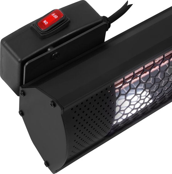 VONROC Terrasverwarmer – Waterdicht & Lowglare – 2000 W – 57 x 11 x 11,4 cm – Zwart