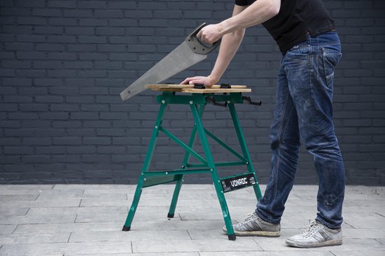 VONROC Werkbank – Voorzien van bamboe werkblad – Opvouwbaar & belastbaar tot 150kg