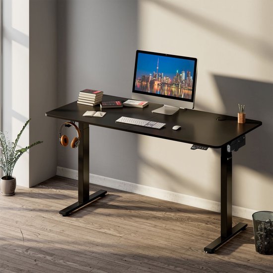 Elektrisch Verstelbaar Bureau / Sta Zit Bureau - 120 x 60 cm - Zwart