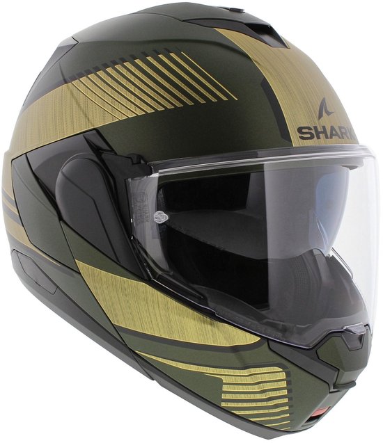 SHARK Oxo Sikter Mat Groen Chrome Goud GUQ Systeemhelm - Maat XL - Helm