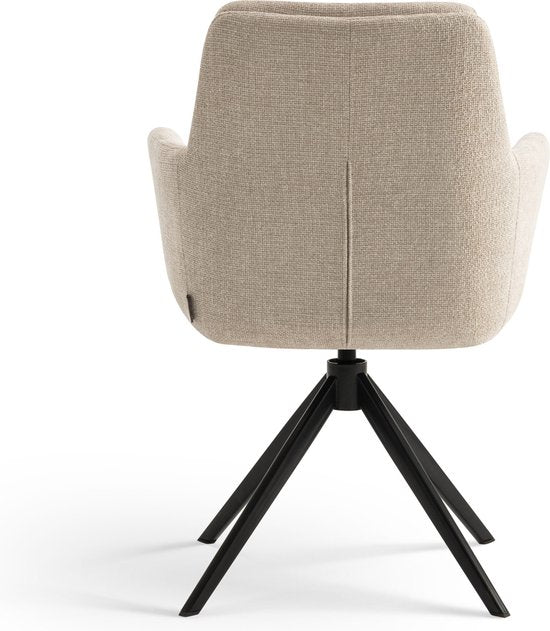 Furnihaus Draaibare Eetkamerstoel Milou met armleuning Beige