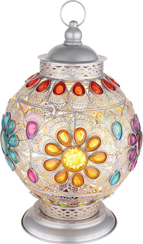 Globo tafellamp Gelasius - zilver - metaal - 27 cm - E27 fitting - 15658T