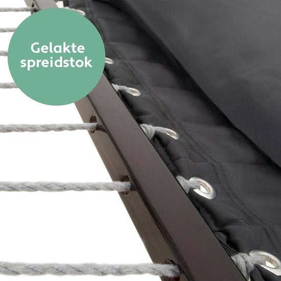 Vita5 Hangmat met Standaard 2 Persoons - Hangmatsets - Tuin Hangmat met Spreidstok en Frame - Donker Grijs - UV-bestendig - Draaggewicht Tot 200 kg