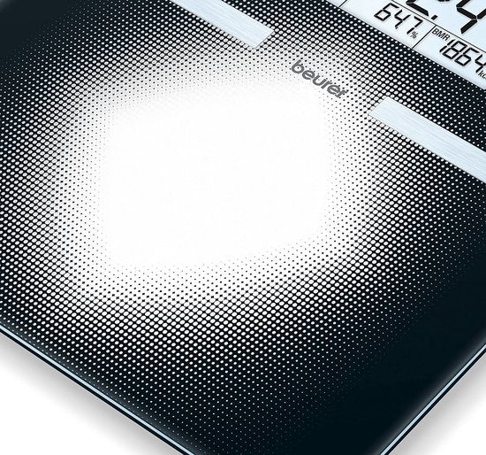 Beurer BG 21 Personenweegschaal - Lichaamsanalyse - BMI/BMR/AMR - Tot 180 kg - 30 x 31.5 cm - 10 Gebruikers - Verlicht groot LCD display met 2 regels - Incl. batterijen - 5 Jaar garantie