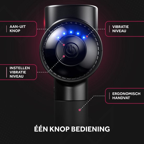 Northwall Massage Gun Professioneel PRO - Massage Pistool Inclusief Koffer en 6 Opzetstukken incl. Eikenhouten Massagekop - Krachtig en Draadloos Sport en Relax Massage Apparaat