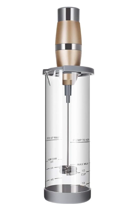 MUIFA Handmelkschuimer - 19.000 RPM - 500 ml Borosilicaatglas - RVS Garde - Batterij - Zilver