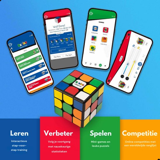 Rubik's Connected X - Slimme Kubus - Bluetooth Kubus - Educatief Speelgoed - Interactief Speelgoed - 3cm x 3cm