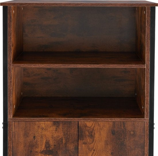 tectake - Wandkast Doncaster 60x38x125cm - industrieel donkerbruin