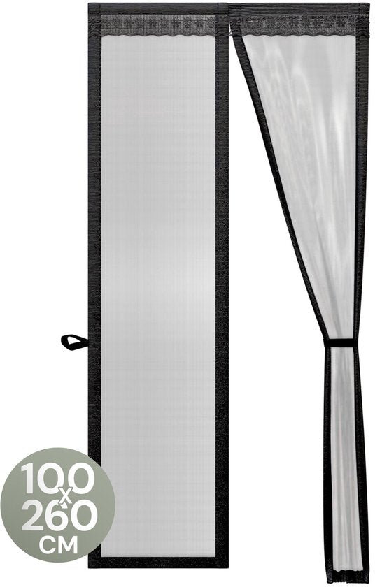 O'DADDY® Deurgordijn Deluxe FIBER - Magnetisch Vliegengordijn - Voor Nieuwbouw en Standaard Deuren - Eenvoudige Installatie - Deurhor Zwart - 100x260 cm