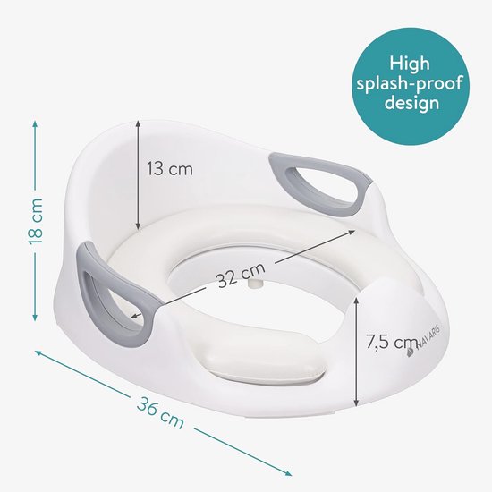 Universele toiletbril voor kinderen - Kindertoiletbril - WC verkleiner - Draagbare toiletbril met handvatten - Antislip - Wit