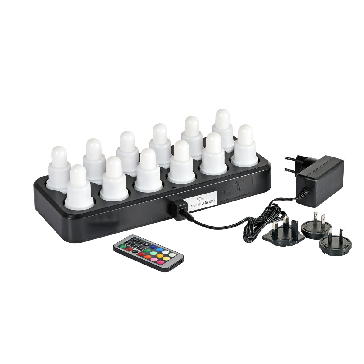Duni LED-set Plug Flex - 12 stuks - Multicolour - 70 x Ø 40 mm - Wit