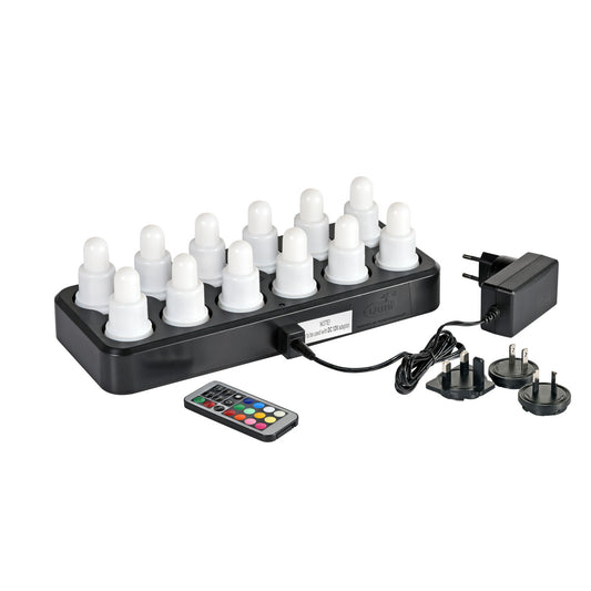 Duni LED-set Plug Flex - 12 stuks - Multicolour - 70 x Ø 40 mm - Wit