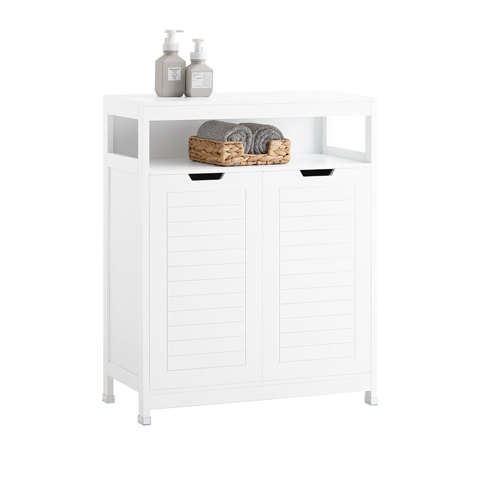 SoBuy Badkamerkast - Lage Kast - 2 Deurs - 100 x 42 x 20 cm - Wit