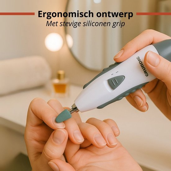 Grundig Manicureset Elektrisch 5-in-1 - Manicureset voor Handen en Voeten - Elektrische Pedicureapparaten met 5 Opzetstukken - Compacte Set voor Thuis en Reizen