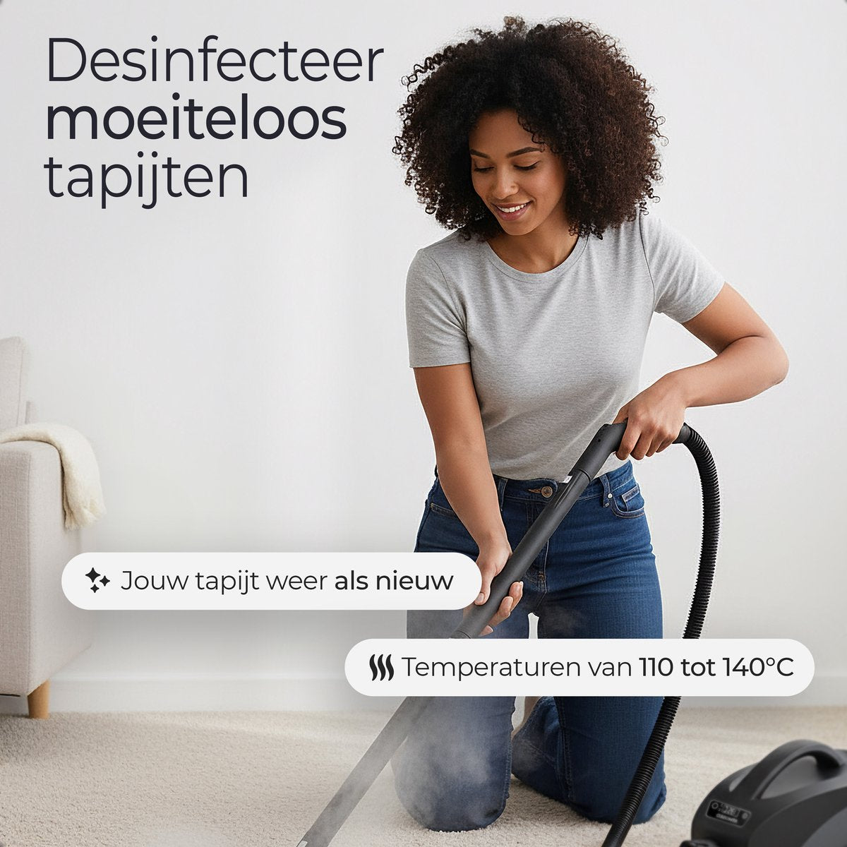 Atmosed AS-2 Stoomreiniger - 1650W - 4 Bar - 2,5L - Met 20 Accessoires