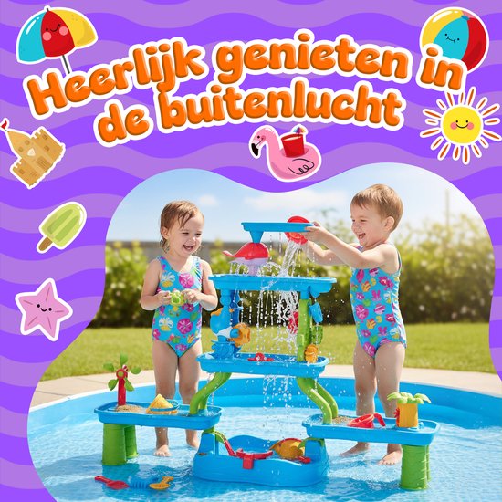 KidzKraze® Watertafel XL - Buitenspeelgoed – Watertafel - Sensorisch Speelgoed - Activiteiten Tafel – Waterbaan - Zandtafel Voor Kinderen - Waterspeeltafel Speelgoed - Incl. Accessoires