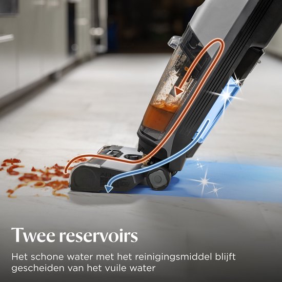 BISSELL CrossWave® OmniForce™ Select Vloerreiniger - Draadloze Stofzuiger met Dweilfunctie - Vlekkenreiniger voor Harde Vloeren - Snoerloze Steelstofzuiger - 2 in 1 Vacuum Cleaner met LED - Extra Krachtig 31aW - ZeroGap Technologie™ - 3912N