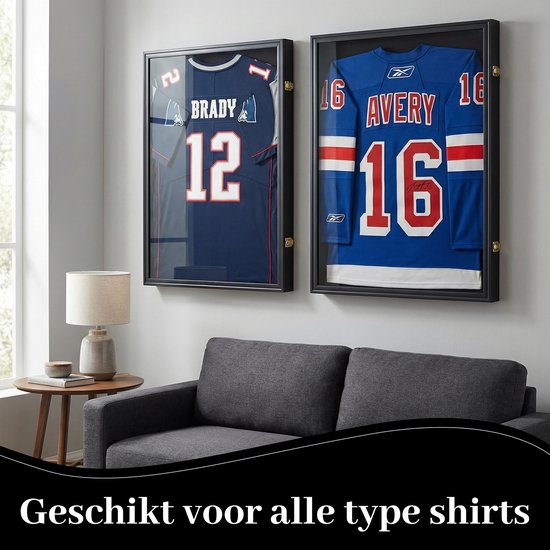 Bayt Wissellijst- Fotolijst - Inlijsten Voetbalshirt - Diepe lijst - 60x80cm - 3D Box Frame - Zwart