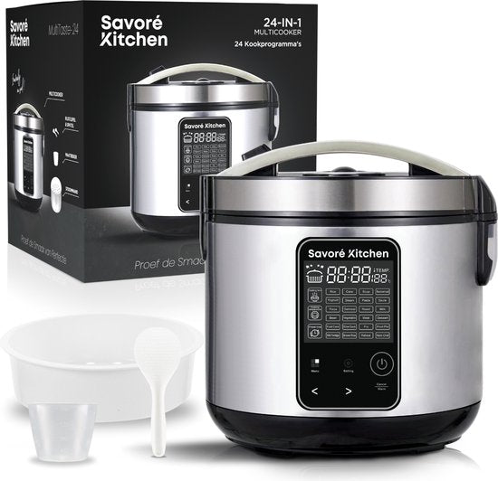 Savoré Kitchen MultiTaste Multicooker 5L met 24 kookfuncties - Multicookers - Rijstkoker - Stoomkoker - Touch Bediening