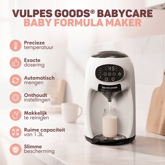 Vulpes Goods® BabyCare - Baby Fles Maker Automatisch - Baby Formula Maker PRO - Flesvoeding Apparaat - Automatische Flessenbereider - Baby Melkmachine - Incl. Schoonmaakset