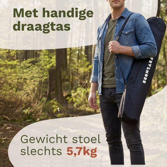 TRVLMORE Campingstoelen - Opvouwbaar - 120KG Draagvermogen - Incl. Draagtas - Klapstoel - Visstoel - Kampeerstoel - Vouwstoel - Grijs