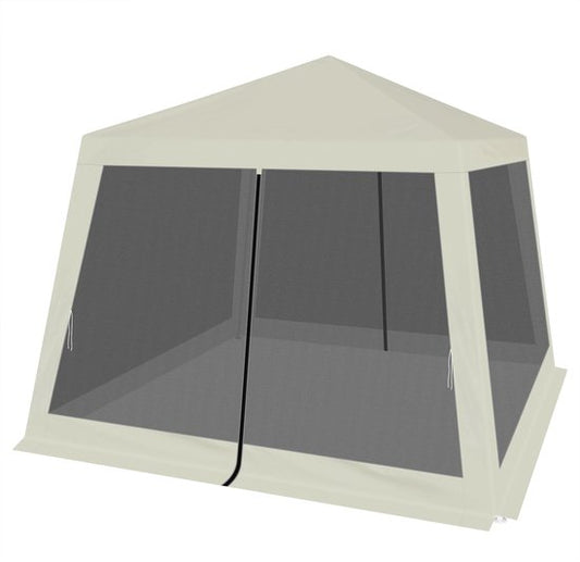 Partytent - Tuinpaviljoen - Paviljoen Partytent - Tuintent met Muggengaas - Muskiettennet - 3x3M - Tuin - Terras - Feesttent - Met Zijwanden - Wit