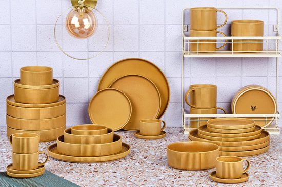 SCANDI Compleet Servies - 36 stuks - Oker