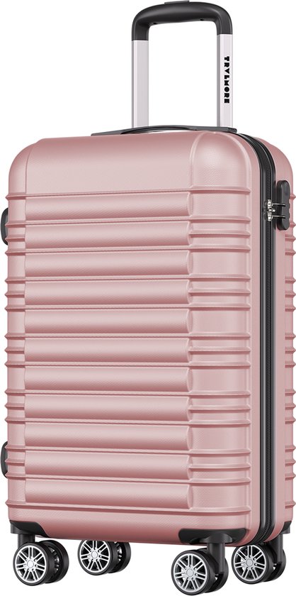 TRVLMORE Handbagage Koffer - 38L - Cijferslot - Lichtgewicht - Trolley - 54x36x20cm - Past binnen 55x40x20 cm - Roségoud