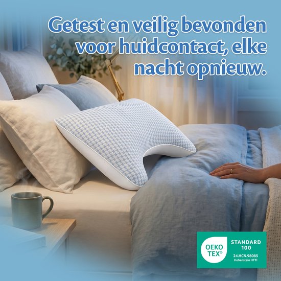 Ella Moon Hoofdkussen Memory Foam - Kussen 50x70 CM - Afstelbaar Traagschuim Nekkussen voor Zij- en Rugslapers - Ergonomisch en Orthopedisch: Vermindert Nekklachten