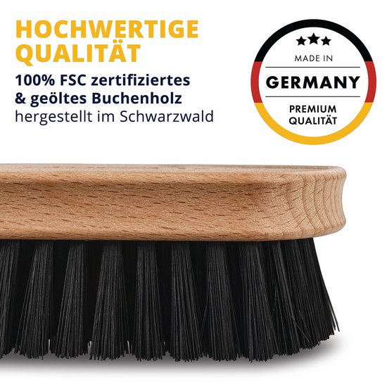 LICARGO® Autotextiel- en lederborstel - Gemaakt in Duitsland - voor zachte droge en natte reiniging van textiel en leer in de auto - Bekledingsborstel voor auto-interieurverzorging, textielborstel auto