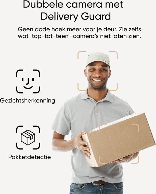 eufy Security E340 Video Deurbel - Video Doorbell - Dual-Cam technologie - 2K Full HD-resolutie - Kleur nachtzicht - AI-pakketdetectie - Geen maandelijkse kosten - Draadloze installatie - Compatibel met Alexa en Google Assistant