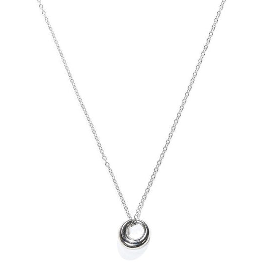 Laura Ferini Dames Ketting Cerchio – 18K Witgoud Verguld – Zilverkleurige Hanger