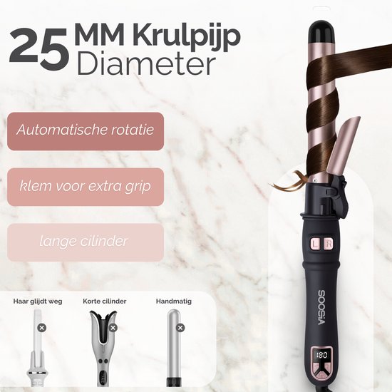 Soosia Automatische Krultang - Haar Kruller Automatisch - Krultangen - Hair Curler - Curling Iron
