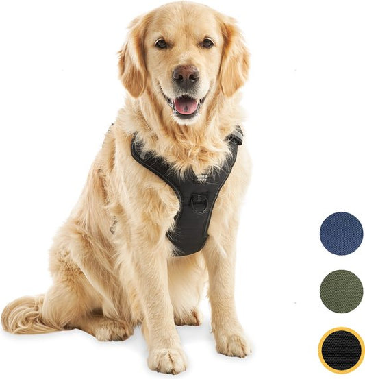 Jake and Jacky Hondentuigje - Anti-Trek Tuig - Hondenharnas - Y Tuig Hond - Reflecterend - Zwart - Maat XL