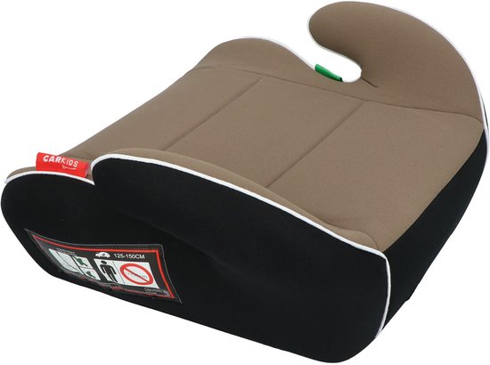 Carkids I-Size Zitverhoger Sam - Voldoet aan I-Size R-129 Norm - Voor Kinderen van 125-150cm – Afneembare & wasbare hoes - Flexibele installatie - Taupe/Zwart